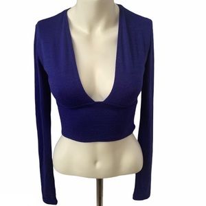 Wilfred plunge long sleeve crop top